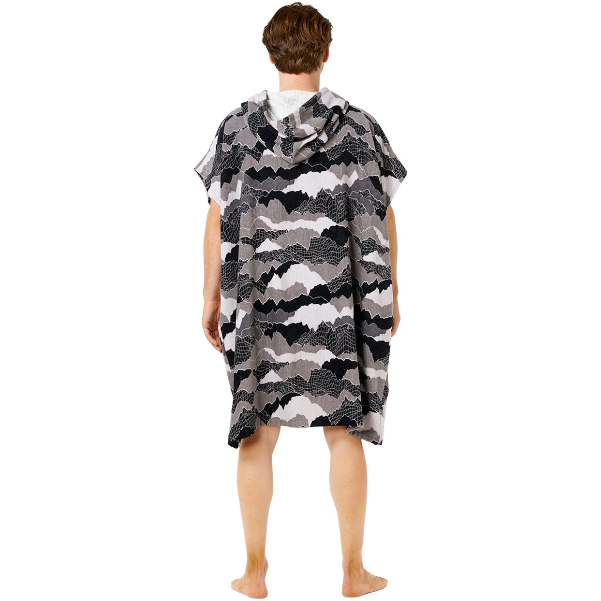 2026 Rip Curl Mens Fun Times Hooded Poncho Towel 01KMTO - Black / Grey